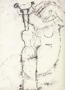 Amedeo Modigliani, Sheet of Studies with African Sculpture and Caryatid